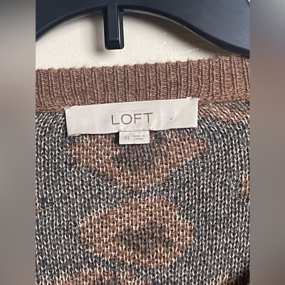 Ann Taylor Loft Leopard Animal Print  Wool Blend Front  Zip Cardigan Size XL - Picture 6 of 10